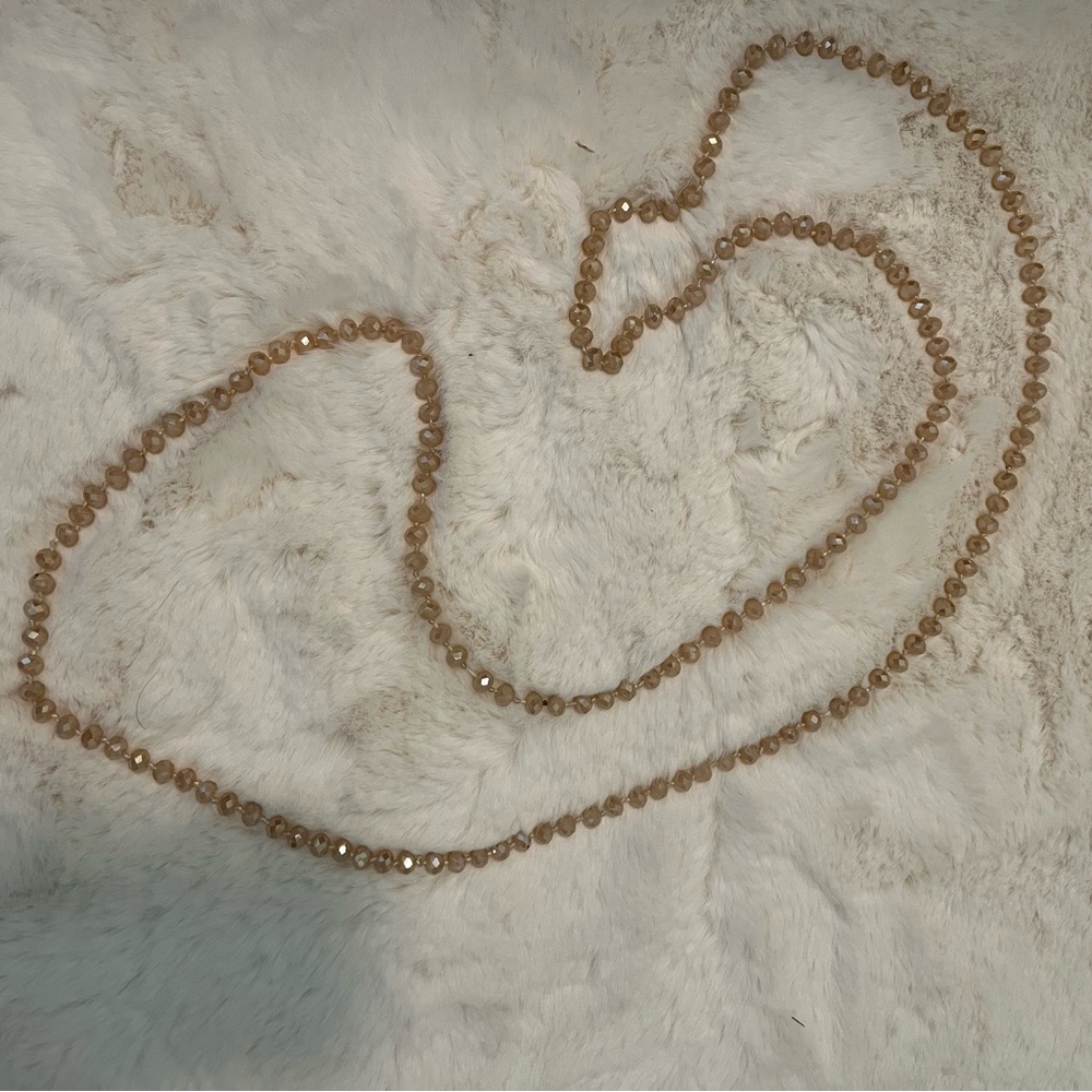 Necklace Hand Knotted Crystal Beads 30 Inch